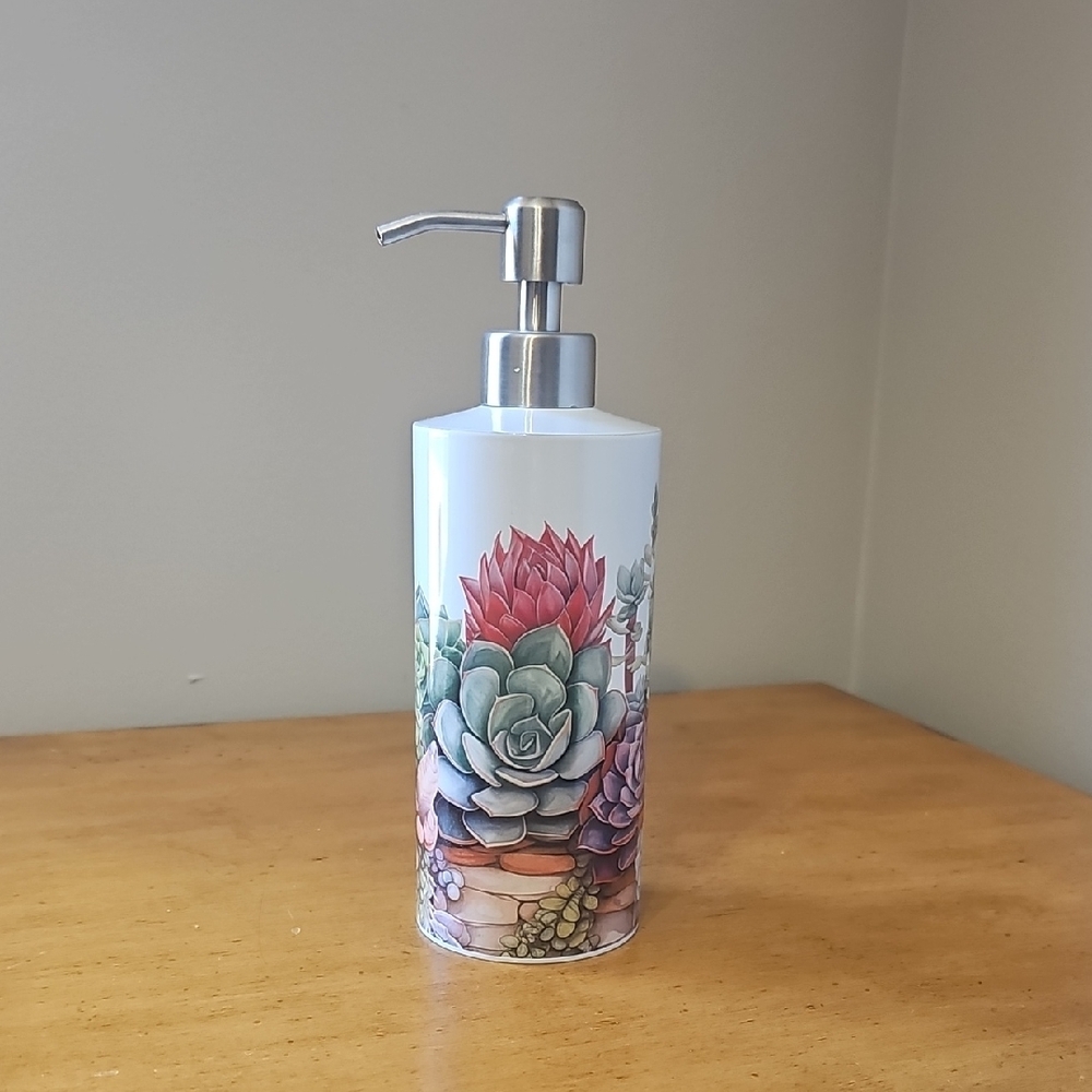 Floral Succulent Soap Dispenser